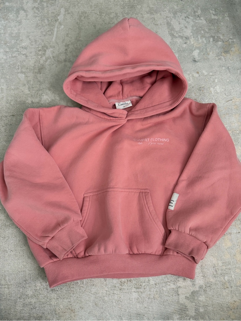 Kids Comfrt Rose Pink Hooded Sweatshirt-medium